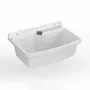 Lavabos - Mongardi : Évier multifonction Linea Vela en résine, Fixation murale, Résistant aux acides, Intérieur et Extérieur, 69L × 49P × 29H cm, Blanc - MONGARDI
