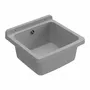 Lavabos - Mongardi : Évier multifonction en résine, Fixation murale, Résistant aux acides, Intérieur et Extérieur, 39L × 39P × 24H cm, Gris ciment - MONGARDI