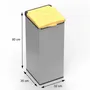 Shelves - Mongardi: 4'Otto Resin Bag Holder, Easy to Assemble, Modular, With Lid and Bag Retaining Frame, Suitable for 80–110 L Bags, 32W × 35D × 80H cm, Grey and Yellow - MONGARDI