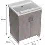 Lavabos - Mongardi : Meuble évier-lavoir en bois avec bac en résine, Pré-perçable pour installer un robinet, Résistant aux acides, Intérieur, 60L × 50P × 85H cm, Gris Bronx - MONGARDI