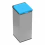 Etagères - Mongardi : Porte-sac 4'Otto en résine, Facile à monter, Modulaire, Avec couvercle et cadre de maintien du sac, Adapté aux sacs de 80 à 110 L, 32L × 35P × 80H cm, Gris et Bleu - MONGARDI