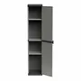 Etagères - Mongardi : Armoire à 3 niveaux en résine avec une porte, Facile à monter, Système modulaire, Intérieur et Extérieur, 34L × 38,5P × 165H cm, Gris et Noir - MONGARDI