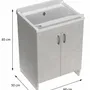 Lavabos - Mongardi : Meuble évier-lavoir en bois avec bac en résine, Pré-perçable pour installer un robinet, Résistant aux acides, Intérieur, 60L × 50P × 85H cm, Gris Manhattan - MONGARDI