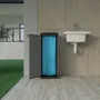 Shelves - Mongardi: Mono Resin Bag Holder Cabinet, Easy to Assemble, One Door, With Lid and Bag Retaining Frame, Suitable for 80–110 L Bags, 34W × 38D × 87H cm, Black and Grey - MONGARDI