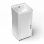 Sinks - Mongardi: Resin Mini Utility Sink Cabinet, Compact, Acid-Resistant, Indoor and Outdoor, 40W × 40D × 85H cm, White - MONGARDI
