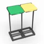 Etagères - Mongardi : Porte-sac Mr. B Bis en résine, Facile à monter, Avec couvercle et cadre de maintien du sac, Adapté aux sacs de 80 à 110 L, 64L × 36P × 80H cm, Noir, Vert et Jaune - MONGARDI