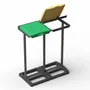 Etagères - Mongardi : Porte-sac Mr. B Bis en résine, Facile à monter, Avec couvercle et cadre de maintien du sac, Adapté aux sacs de 80 à 110 L, 64L × 36P × 80H cm, Noir, Vert et Jaune - MONGARDI