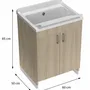 Lavabos - Mongardi : Meuble évier-lavoir en bois avec bac en résine, Pré-perçable pour installer un robinet, Résistant aux acides, Intérieur, 60L × 50P × 85H cm, Orme - MONGARDI