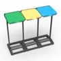 Etagères - Mongardi : Porte-sac Mr. B Tris en résine, Facile à monter, Avec couvercle et cadre de maintien du sac, Adapté aux sacs de 80 à 110 L, 97L × 36P × 80H cm, Noir, Vert, Jaune et Bleu - MONGARDI