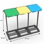 Etagères - Mongardi : Porte-sac Mr. B Tris en résine, Facile à monter, Avec couvercle et cadre de maintien du sac, Adapté aux sacs de 80 à 110 L, 97L × 36P × 80H cm, Noir, Vert, Jaune et Bleu - MONGARDI