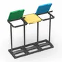 Etagères - Mongardi : Porte-sac Mr. B Tris en résine, Facile à monter, Avec couvercle et cadre de maintien du sac, Adapté aux sacs de 80 à 110 L, 97L × 36P × 80H cm, Noir, Vert, Jaune et Bleu - MONGARDI