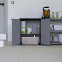 Etagères - Mongardi : Armoire en résine avec deux portes et une étagère, Facile à monter, Compacte, Système modulaire, Intérieur et Extérieur, 68L × 38,5P × 85H cm, Gris et Noir - MONGARDI