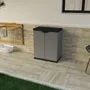 Etagères - Mongardi : Armoire en résine avec deux portes et une étagère, Facile à monter, Compacte, Système modulaire, Intérieur et Extérieur, 68L × 38,5P × 85H cm, Gris et Noir - MONGARDI