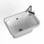 Lavabos - Mongardi : Évier multifonction en résine, Fixation murale, Résistant aux acides, Intérieur et Extérieur, 50L × 33,5P × 24H cm, Blanc - MONGARDI