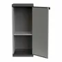 Shelves - Mongardi: Resin Cabinet with One Door and One Shelf, Easy to Assemble, Compact, Modular System, Indoor and Outdoor, 34W × 38.5D × 85H cm, Grey and Black - MONGARDI