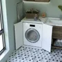 Lavabos - Mongardi : Housse pour lave-linge en résine, Universelle, Facile à monter, Intérieur et Extérieur, 68,5L x 64,5P x 88H cm, Blanc - MONGARDI