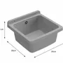 Lavabos - Mongardi : Évier multifonction en résine, Fixation murale, Résistant aux acides, Intérieur et Extérieur, 39L × 39P × 24H cm, Granit - MONGARDI