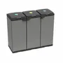 Etagères - Mongardi : Meuble porte-sac Mono en résine, Facile à monter, Trois portes, Avec couvercle et cadre de maintien du sac, Adapté aux sacs de 80 à 110 L, 102L × 38P × 87H cm, Noir et Gris - MONGARDI