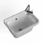Lavabos - Mongardi : Évier multifonction en résine, Fixation murale, Résistant aux acides, Intérieur et Extérieur, 50L × 33,5P × 24H cm, Granit - MONGARDI