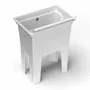 Lavabos - Mongardi : Évier-lavoir monobloc en résine, Facile à monter, Résistant aux acides, Intérieur et Extérieur, 59L × 41P × 75H cm, Blanc - MONGARDI
