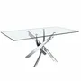 Dining Tables - Rectangular tempered glass and chrome-plated steel dining table - ANGEL CERDÁ