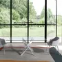 Dining Tables - Rectangular tempered glass and chrome-plated steel dining table - ANGEL CERDÁ