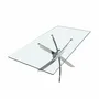 Dining Tables - Rectangular tempered glass and chrome-plated steel dining table - ANGEL CERDÁ