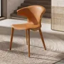 Chairs - Chair in orange regenerated leather - ANGEL CERDÁ