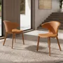Chairs - Chair in orange regenerated leather - ANGEL CERDÁ