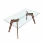 Tables Salle à Manger - Table à manger rectangulaire verre trempé et noyer - ANGEL CERDÁ