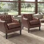 Fauteuils - Fauteuil Chester en cuir marron cognac - ANGEL CERDÁ