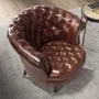 Fauteuils - Fauteuil Chester en cuir marron cognac - ANGEL CERDÁ