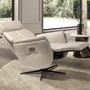 Armchairs - Swivel recliner armchair in pearl grey leather - ANGEL CERDÁ