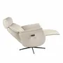 Armchairs - Swivel recliner armchair in pearl grey leather - ANGEL CERDÁ