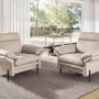 Fauteuils - Fauteuil en cuir gris taupe - ANGEL CERDÁ