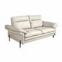 Sofas - 3-seater sofa in taupe grey leather - ANGEL CERDÁ