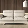 Sofas - 3-seater sofa in taupe grey leather - ANGEL CERDÁ