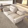 Sofas - 3-seater sofa in taupe grey leather - ANGEL CERDÁ