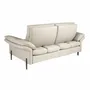Sofas - 3-seater sofa in taupe grey leather - ANGEL CERDÁ