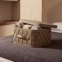 Baskets - Rectangular decorative storage basket in dark mink regenerated leather with lid - ANGEL CERDÁ