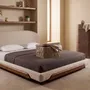 Baskets - Rectangular decorative storage basket in dark mink regenerated leather with lid - ANGEL CERDÁ