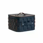Baskets - Square decorative storage basket in dark blue regenerated leather with lid - ANGEL CERDÁ