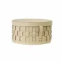 Corbeilles - Panier de rangement décoratif rond en cuir régénéré couleur sable avec couvercle - ANGEL CERDÁ