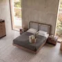 Corbeilles - Panier de rangement décoratif rond en cuir régénéré vison foncé avec couvercle - ANGEL CERDÁ