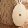 Corbeilles - Panier de rangement décoratif cylindrique en cuir régénéré couleur sable avec couvercle - ANGEL CERDÁ