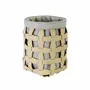 Baskets - Cylindrical decorative storage basket in sand-coloured regenerated leather - ANGEL CERDÁ