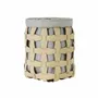 Baskets - Cylindrical decorative storage basket in sand-coloured regenerated leather - ANGEL CERDÁ