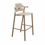 Chairs - Stool in sand-coloured regenerated leather - ANGEL CERDÁ