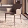 Chairs - Chair in mink-coloured regenerated leather - ANGEL CERDÁ