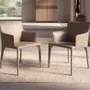 Chairs - Chair in mink-coloured regenerated leather - ANGEL CERDÁ